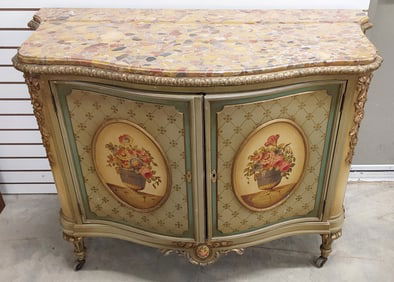 Berkey and Gay marble top painted dresser