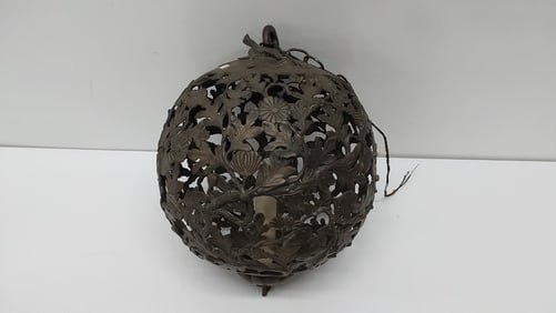 early round brass ceiling lamp orb