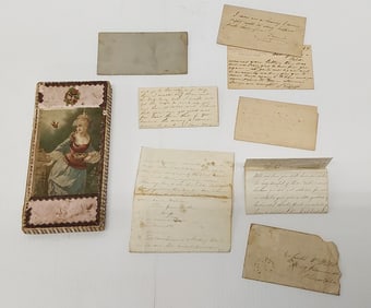 box of Civil War letters and newspaper clippings