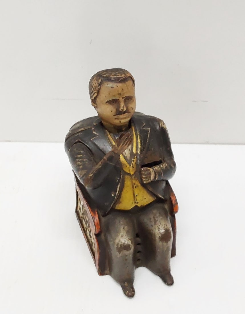 1800s mechanical cast iron bank: Tammany