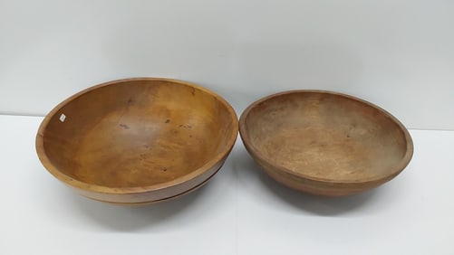 (2) vintage wood bowls