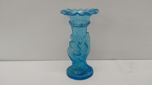 hand-blown blue vase