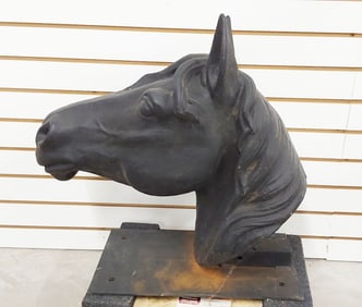 reproduction cast iron horse head display