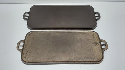 (2) cast iron griddles