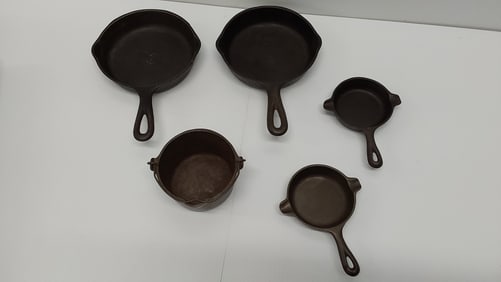 5-pieces of Wagner ware