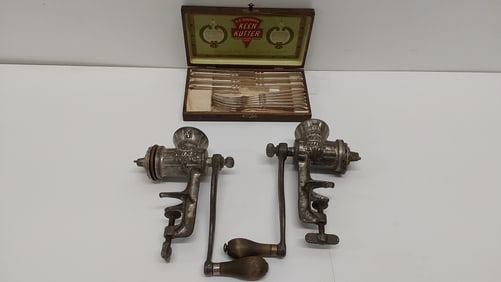 (2) Keen Kutter grinders and utensil set
