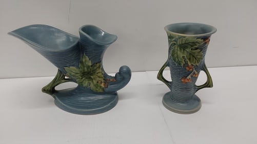 2-pieces of Roseville Bushberry pottery