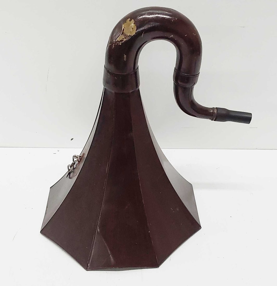 smaller phonograph horn: 14" high and 11" diameter