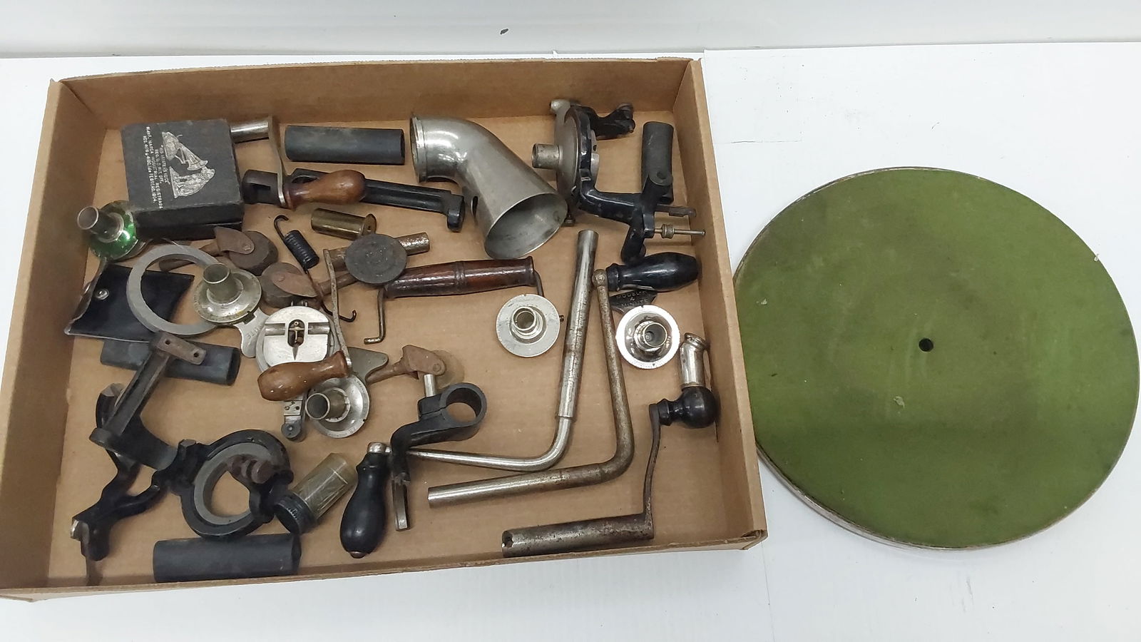 flat of phonograph parts (1 of 1)