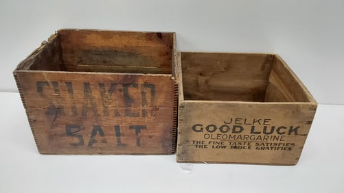 (2) vintage wood boxes
