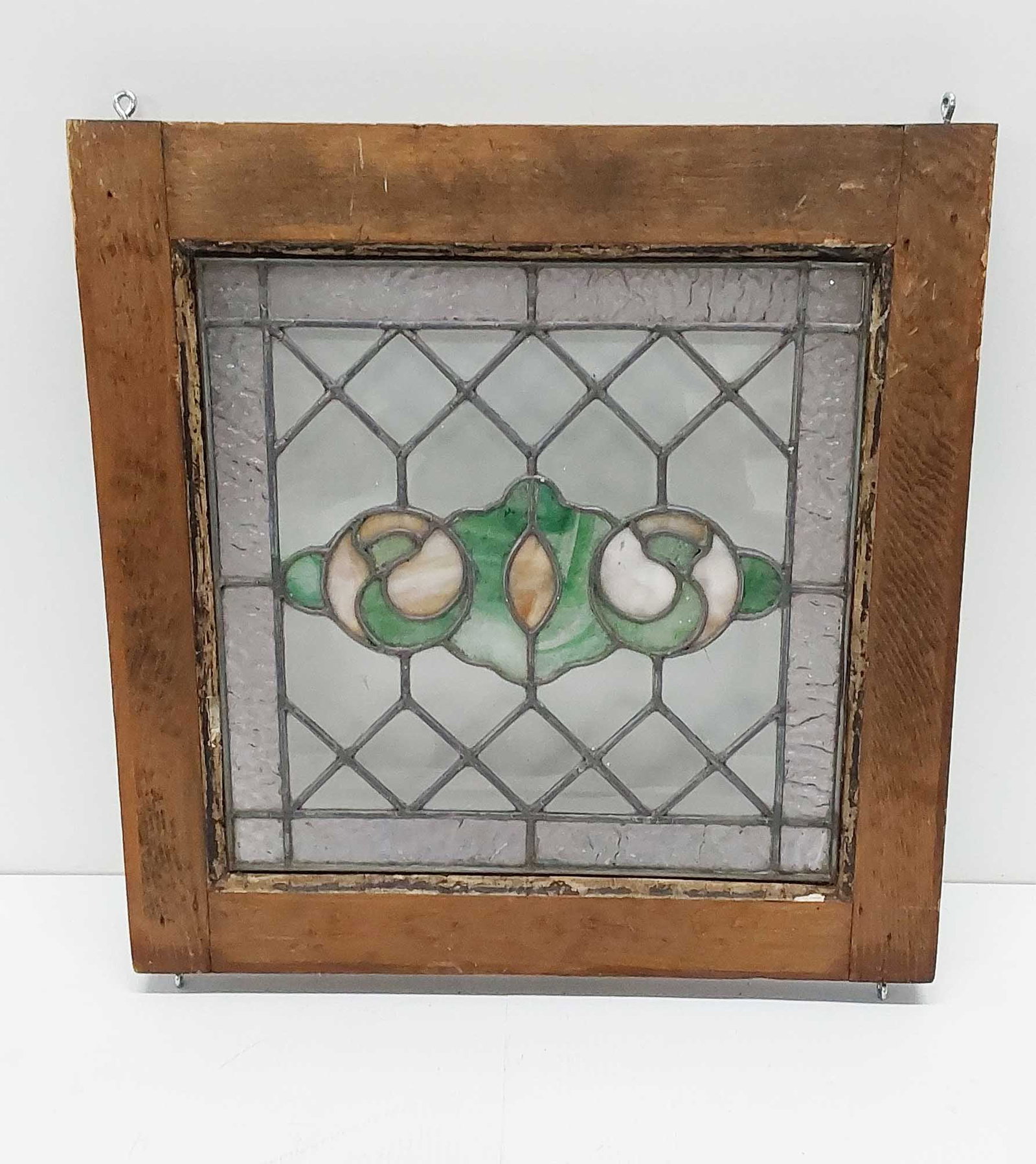 stained glass window: 20 1/2" x 21" NO SHIPPING - PICK UP ONLY