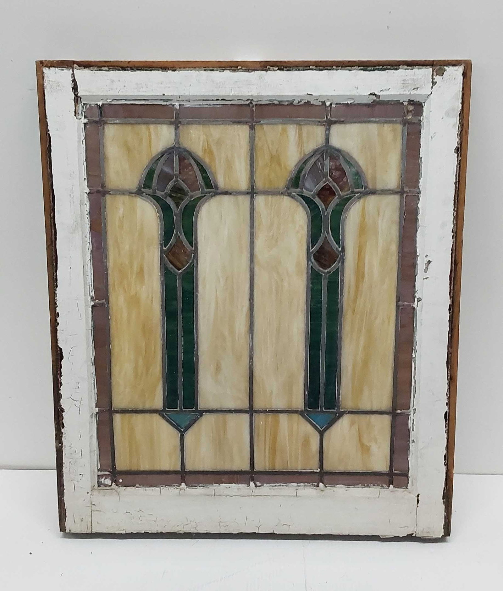 stained glass window: 24 1/2" x 28 1/2" NO SHIPPING - PICK UP ONLY