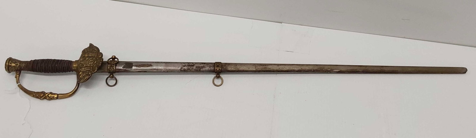 post Civil War Veteran's group dress sword with scabbard: Thought to be a dress sword from Sons of Union Veterans of the Civil War.