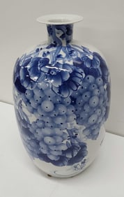oriental vase with grape scene