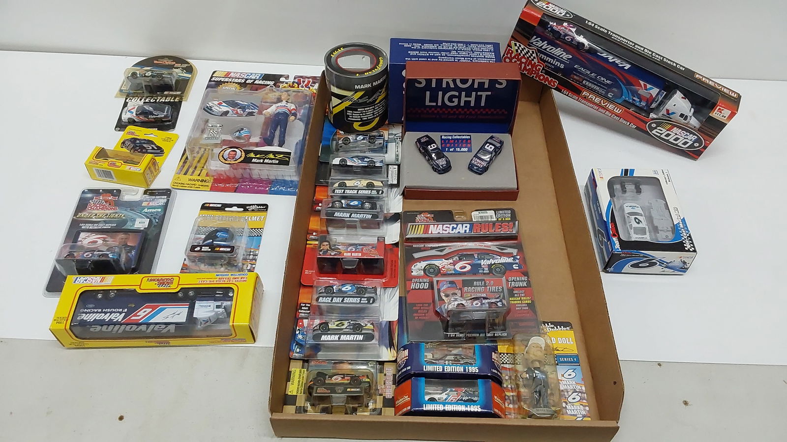 Nascar #6 Mark Martin diecast and collectibles lot: (22) count, large flat