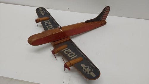 WWII era toy 1945 wood B-17 bomber