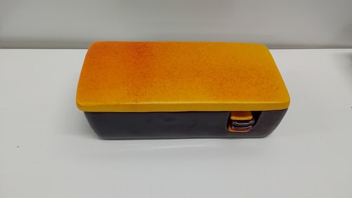 Raymor MCM ceramic cigarette box and ashtrays
