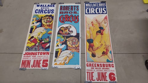 (3) vintage Wallace Bros circus posters