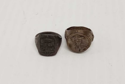 vintage Boy Scout ring and Gene Autry ring