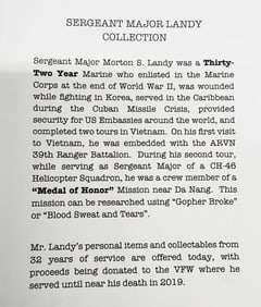 SGM Morton S. Landy Marine service estate items