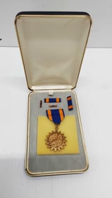 USMC Air Medal Ribbon award in display case