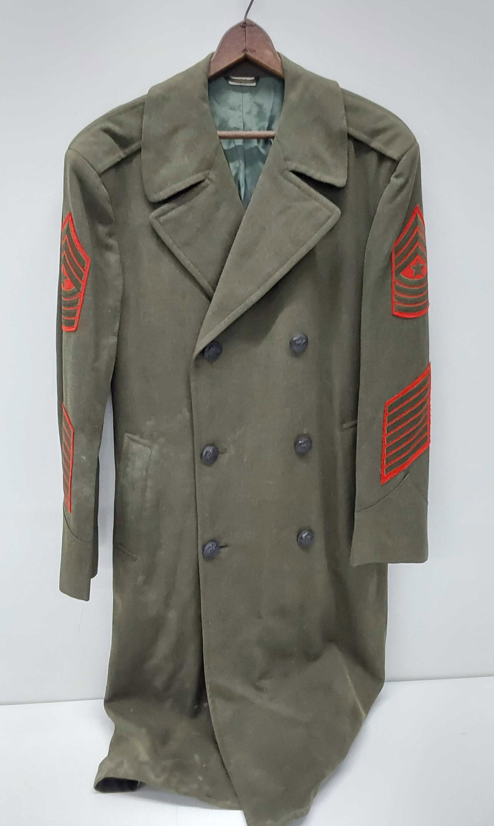 USMC wood 38R trench coat: with SGM stripes