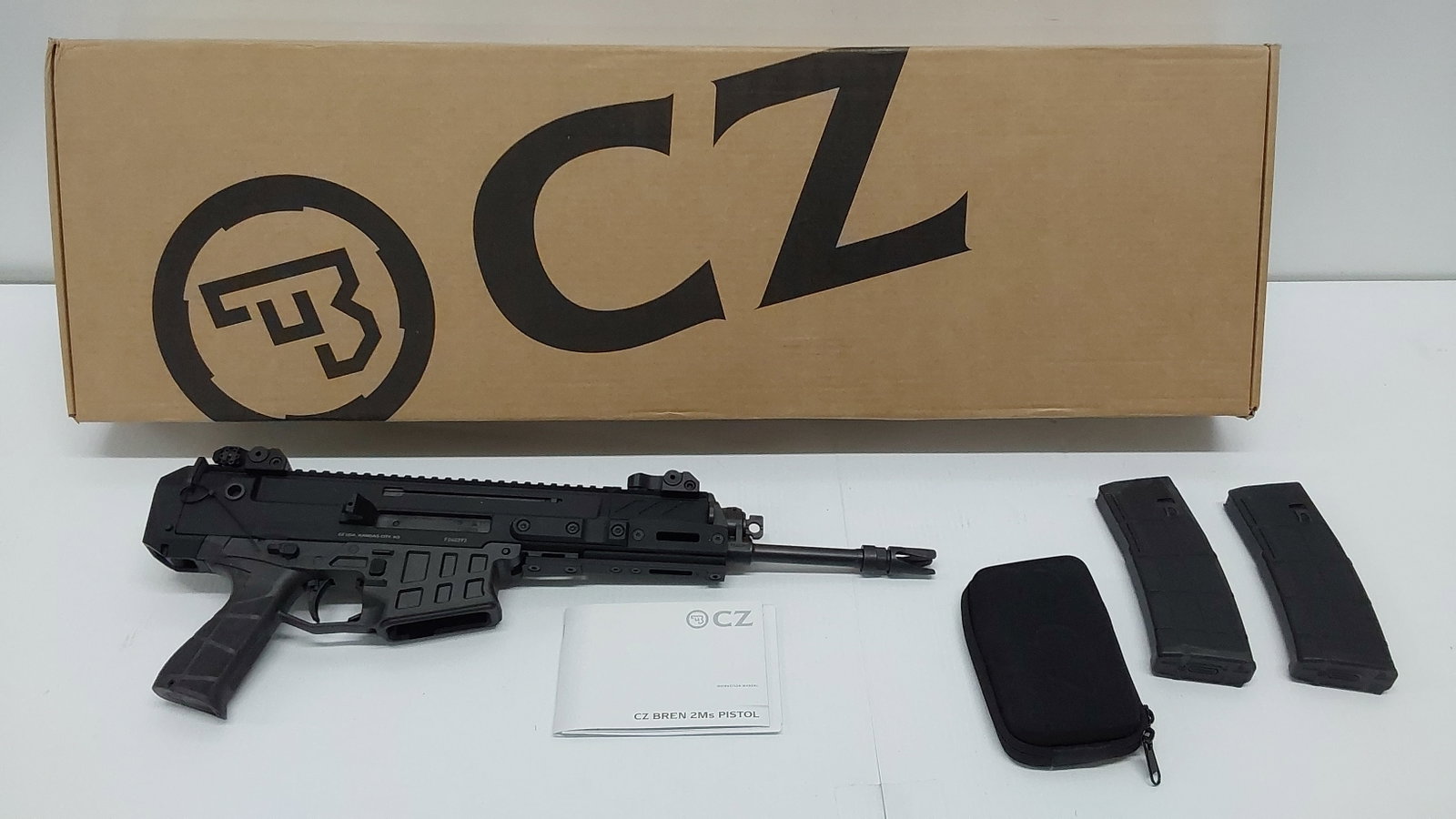 CZ BREN 2 5.56mm pistol NEW in case: (2) magazines SN: F040393 WILL SHIP TO VALID FFL HOLDER ONLY.
