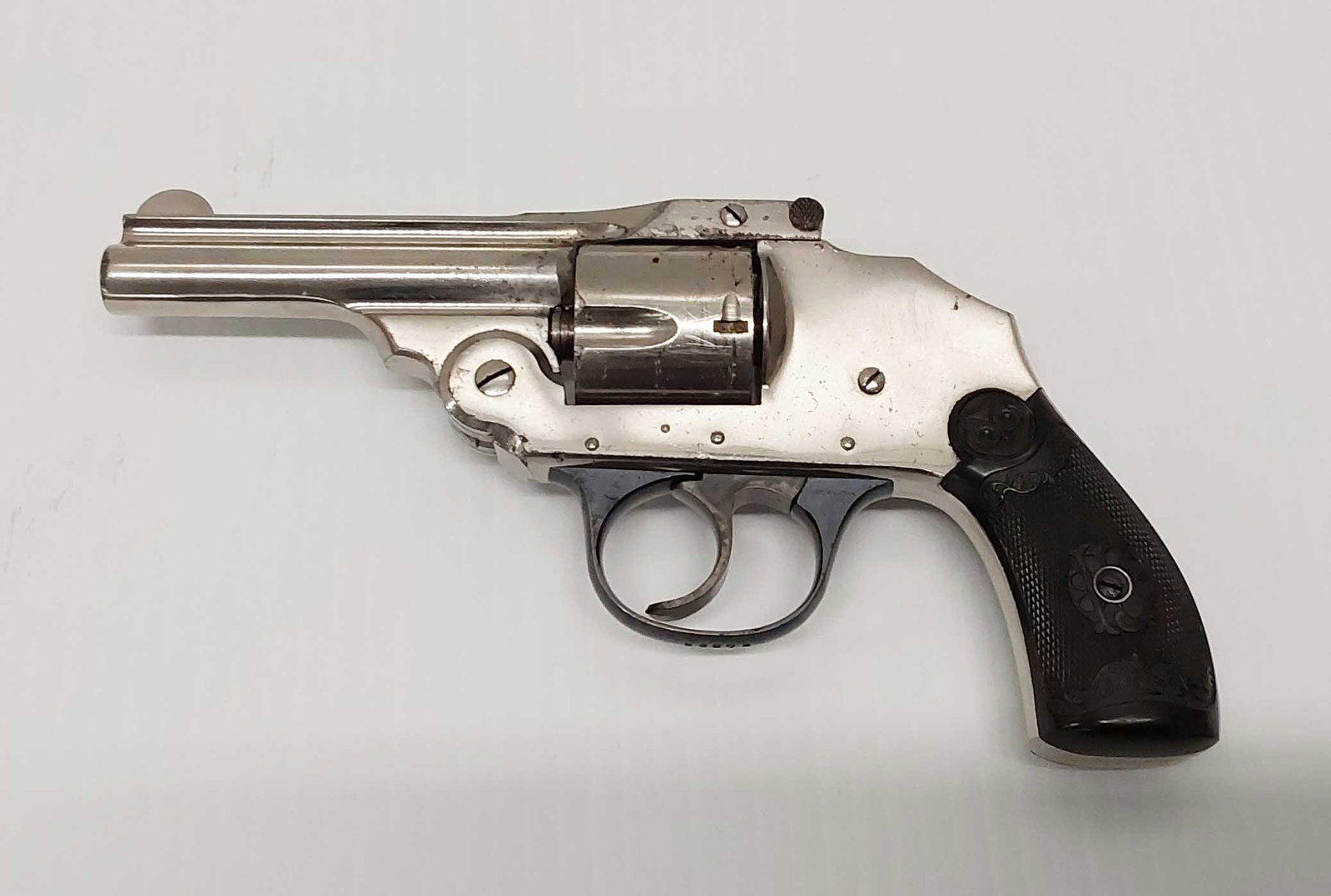 Iver Johnson revolver .38cal?: Caliber unknown. SN: 56673 WILL SHIP TO VALID FFL HOLDER ONLY.