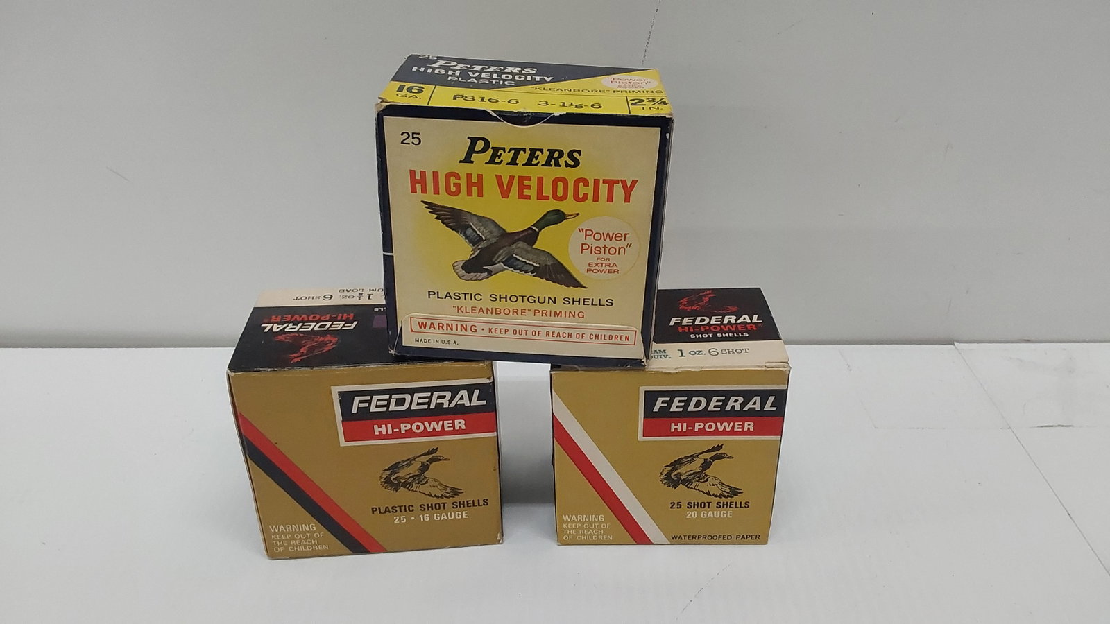 (2) full boxes of 16ga and (1) full box of 20ga: (3) full boxes of shotgun ammunition
