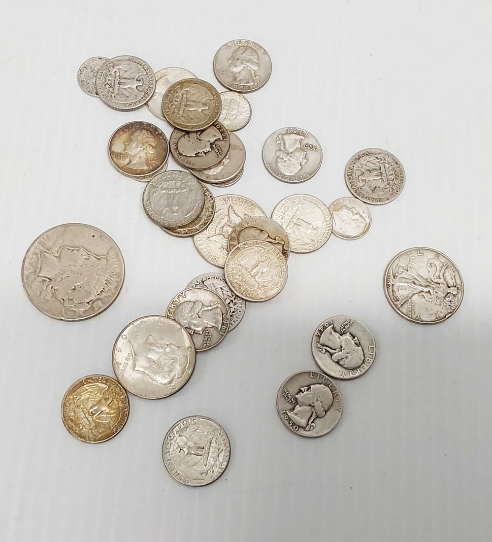 lot of various silver coins: $8.00 face, 90%