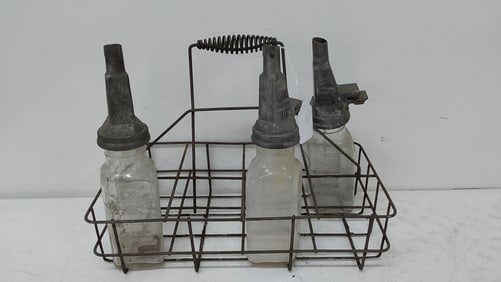 (3) MobilOil jars with Gargoyle logo