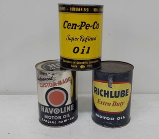 (3) 1 QT motor oil cans