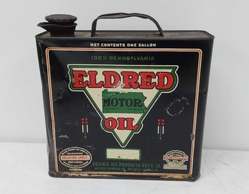 1 GAL flat can Eldred Motor Oil