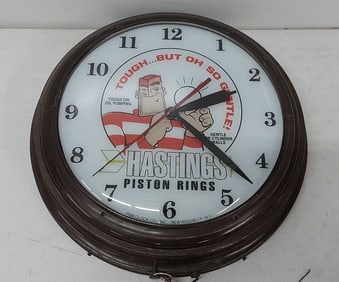 Hastings Piston Rings clock