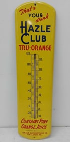 Hazle Club Tru-Orange Juice tin thermometer