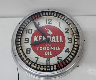 Kendall neon spinner clock