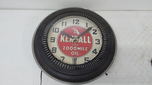Kendall neon spinner clock