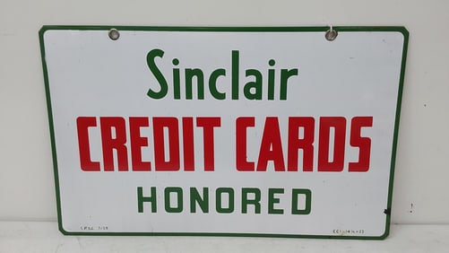 1959 Sinclair Credit Cards Honored DSP sign
