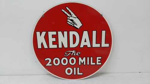 1950 Kendall "The 2000 Mile Oil" DST sign