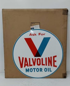 1969 NOS Valvoline Motor Oil curb stand DST sign