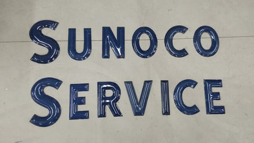 Sunoco Service porcelain letters