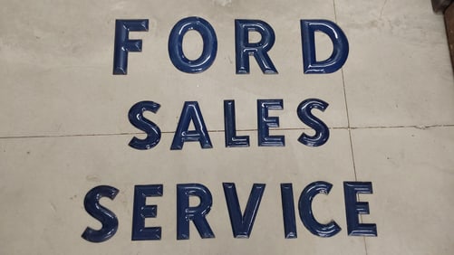 Ford Sales Service porcelain letters