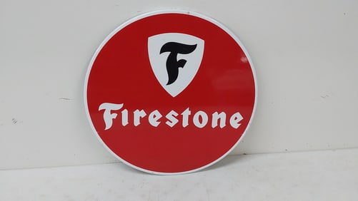 Firestone porcelain tire advertising display