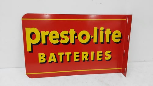 Prest-o-lite Batteries DST flange sign