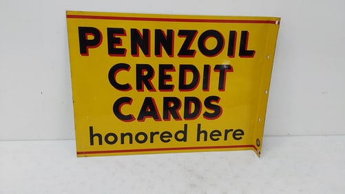 Pennzoil Credit Cards Honored DST flange sign