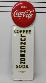 Coca-Cola Coffee Luncheon Soda SST sign