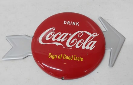 Drink Coca-Cola button with arrow
