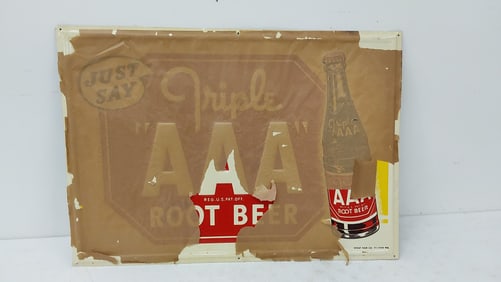 NOS AAA Root Beer SST sign