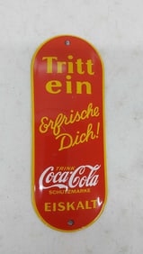 Coca-Cola German Porcelain door push