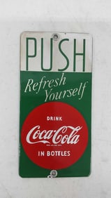 Coca-Cola porcelain door push